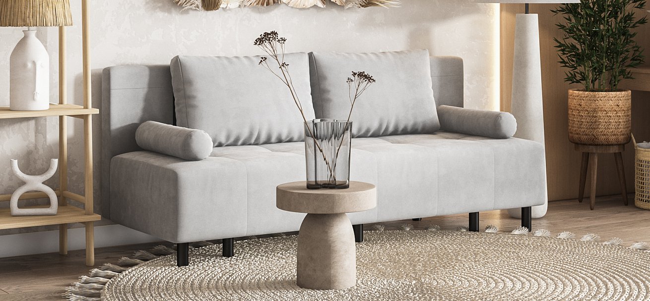 Диван Бостон Мини велюр Монолит сталь