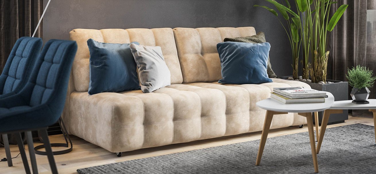 Диван Босс Мини велюр Алькантара пепел