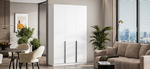 Рим 135 шкаф распашной 3Д+ящики 01 Белый 2