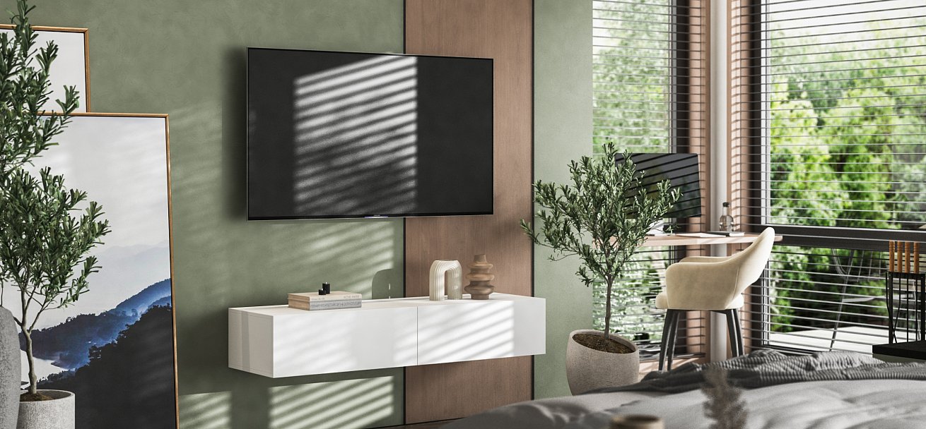 ТВ Тумба Босс Стандарт 140 Белая