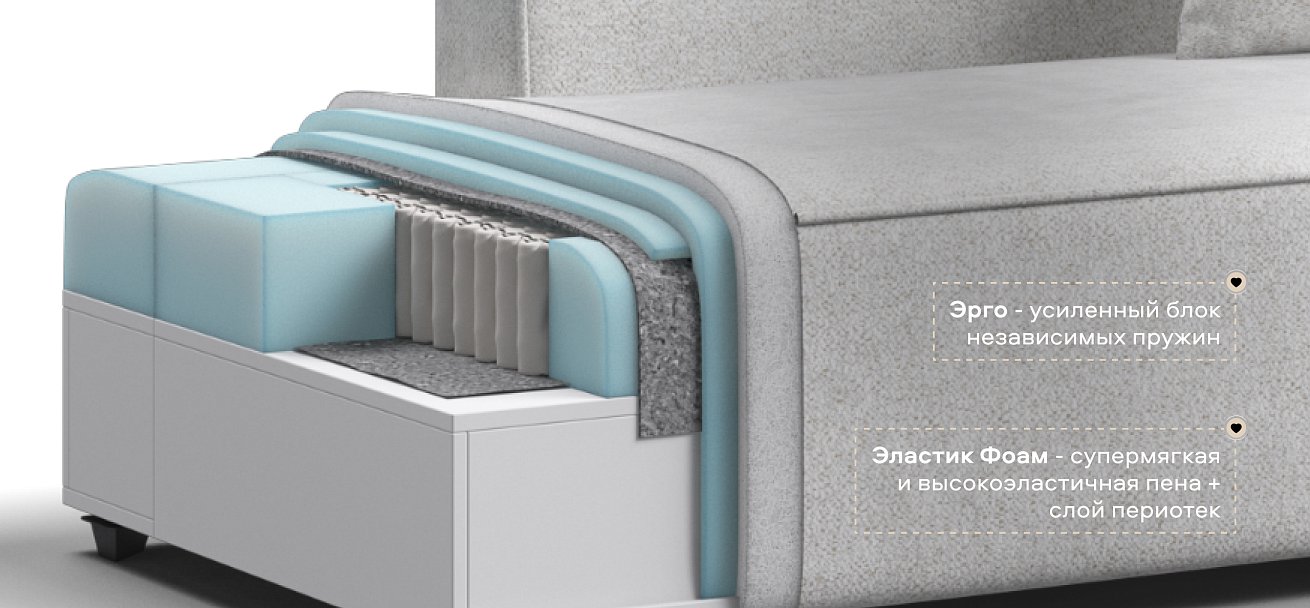 Диван Кинг Твин Шенилл Клауд крем