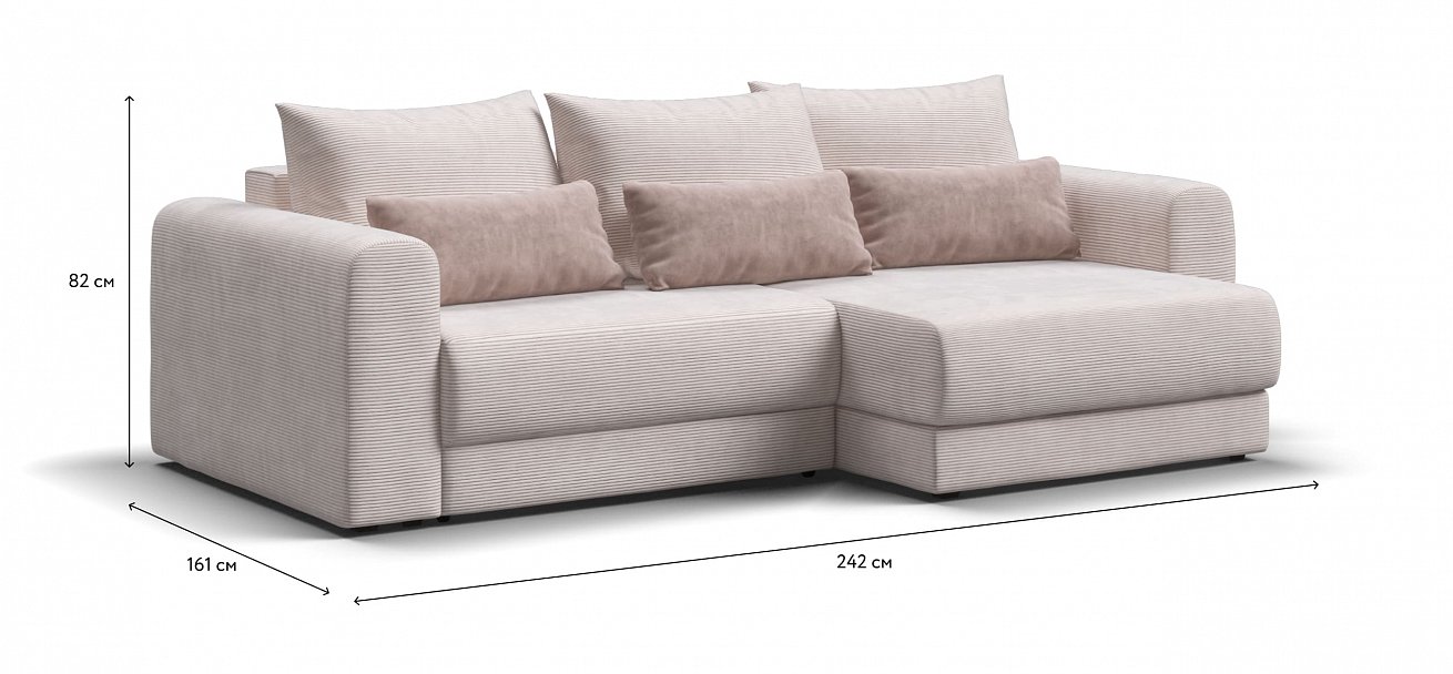 Модульный угловой диван Ричмонд Модуль Вельвет Корд бежевый