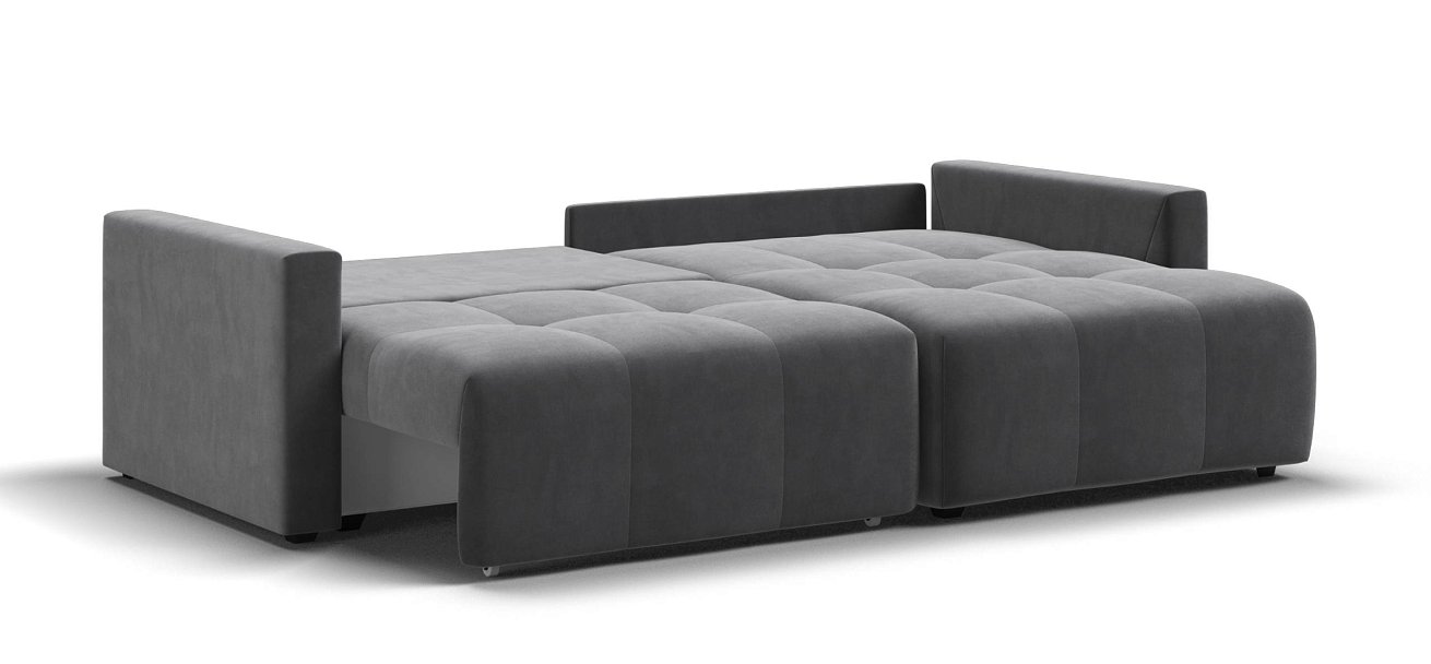 Угловой диван Босс Тренд велюр Монолит серый