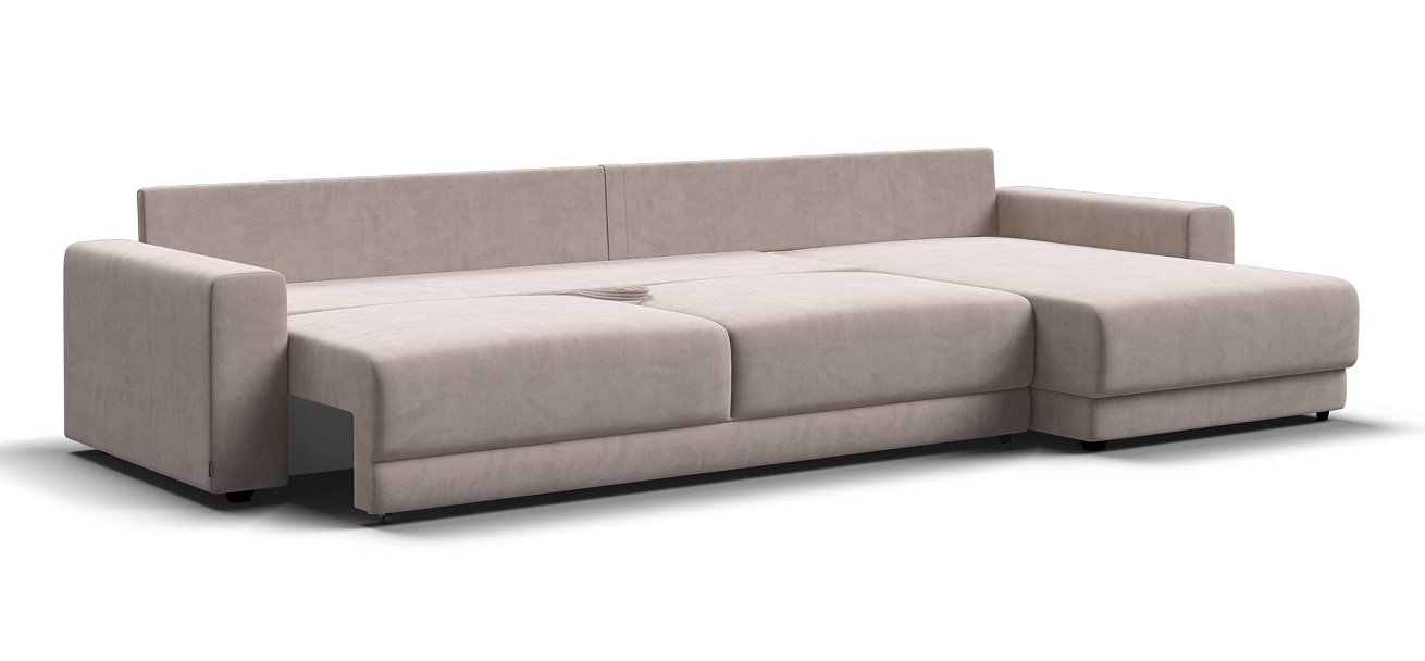 Угловой диван Босс Прайм Макс велюр Монолит латте