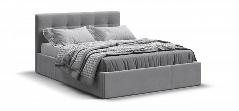 Белла Кровать без ПМ 140*200 велюр Монолит сталь