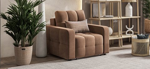 Кресло-кровать Денди Слим велюр Монолит мокко 2