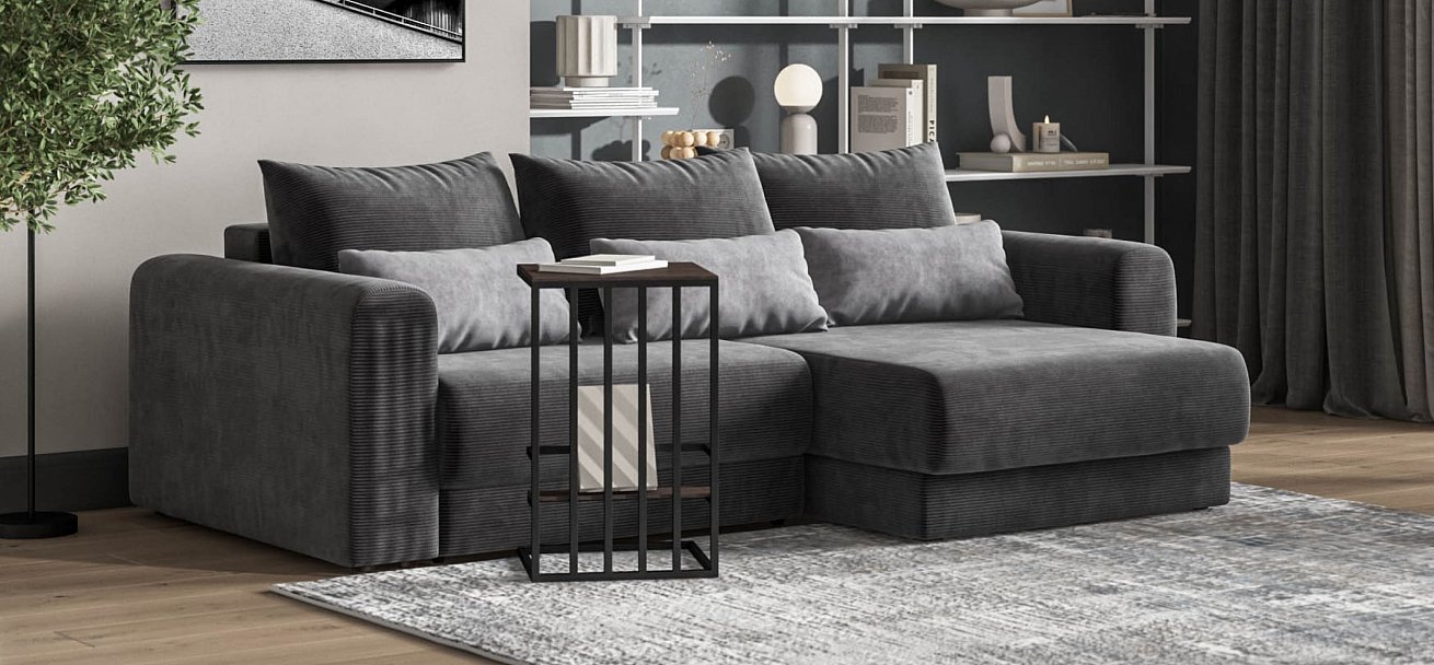 Модульный угловой диван Ричмонд Модуль Вельвет Корд графит