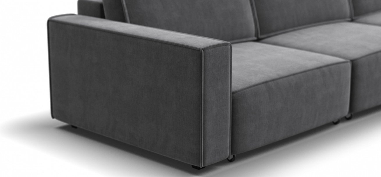 Угловой диван Босс Софт Модуль Макс велюр Монолит серый