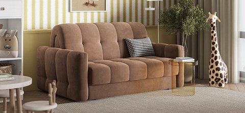 Диван Босс Слип 140 велюр Монолит мокко 2