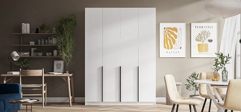 Рим 160 шкаф распашной 4Д 01 Белый 2