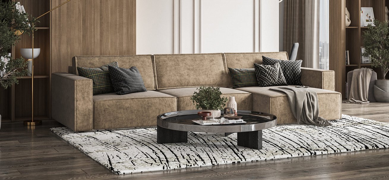 Угловой диван Босс Софт Модуль Макс велюр Роял тауп