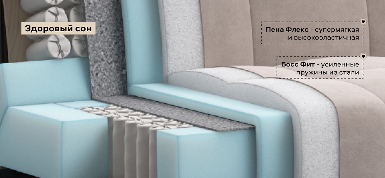 Диван Босс Слип 160 велюр Монолит латте