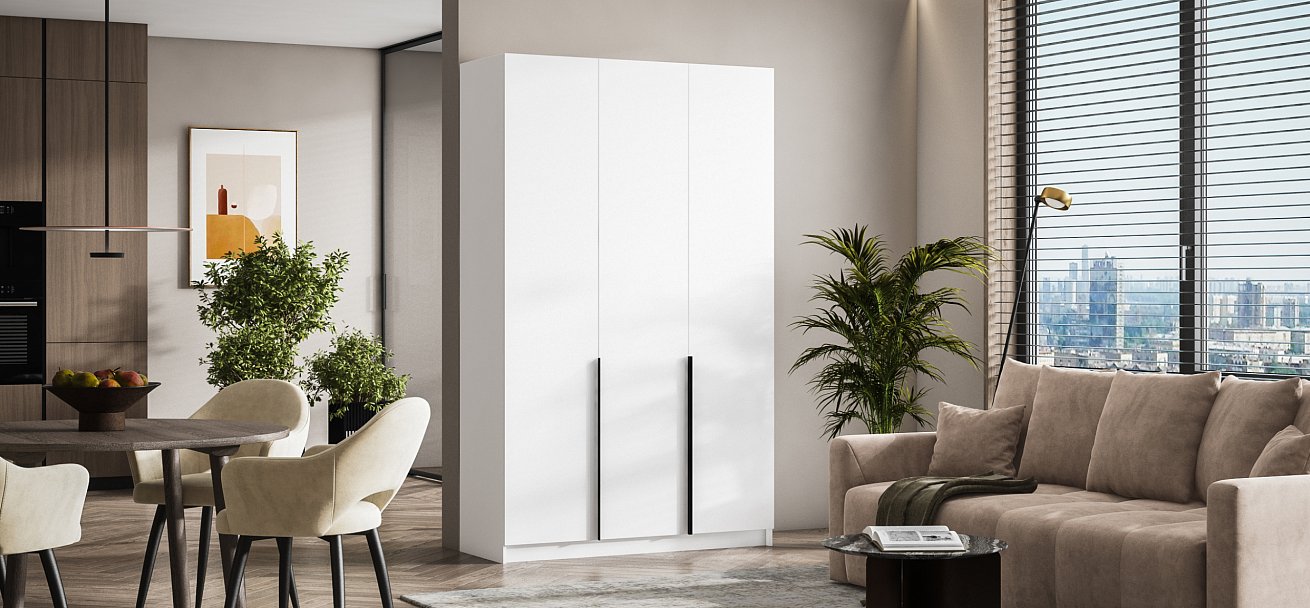 Босс Стандарт 135*220 шкаф распашной 3Д + ящики 01 Белый