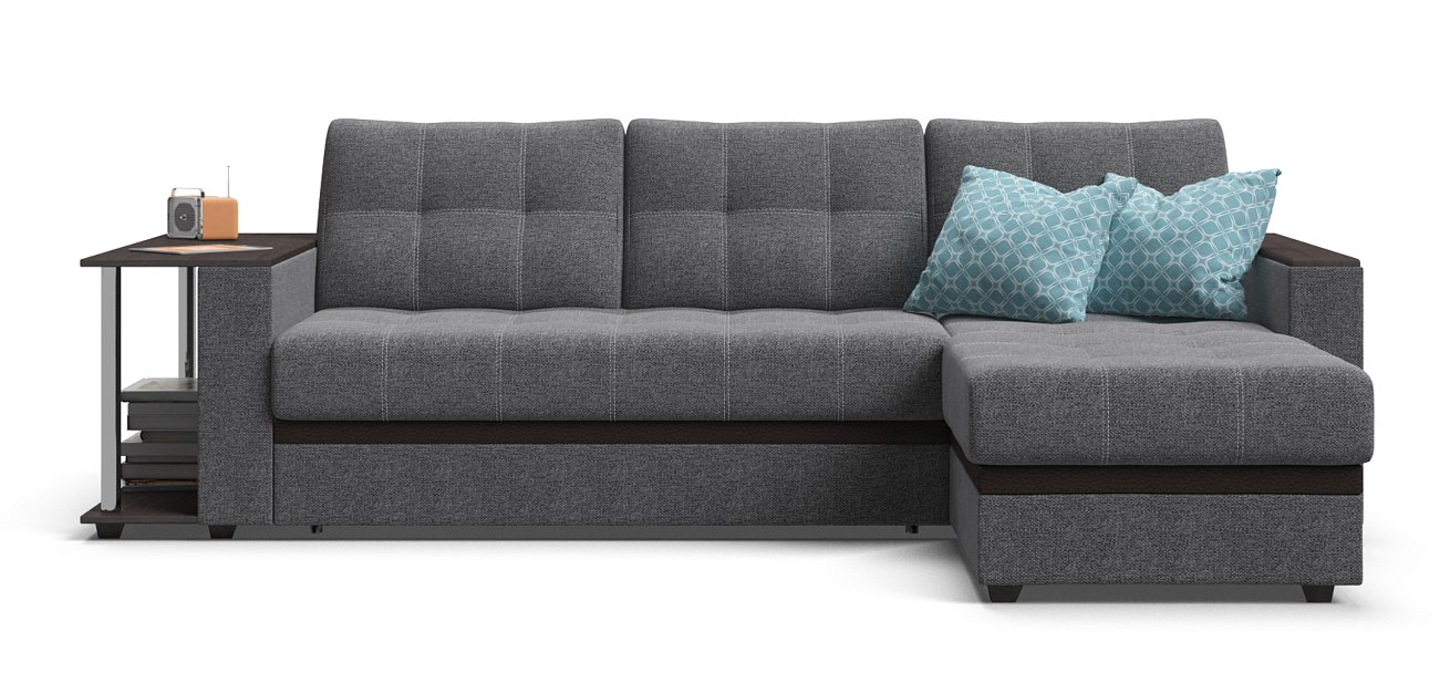 Угловой диван Атланта Люкс Рогожка Мальмо серый