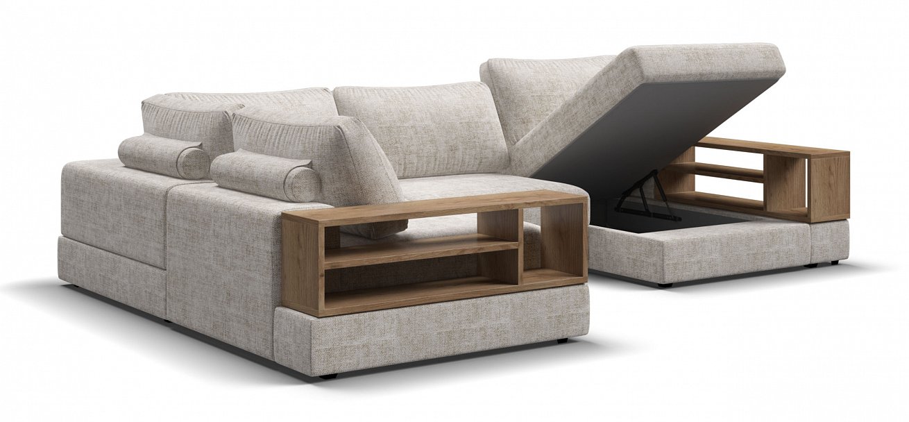 П-образный диван-кровать Босс Модуль Шенилл Смарт кварц