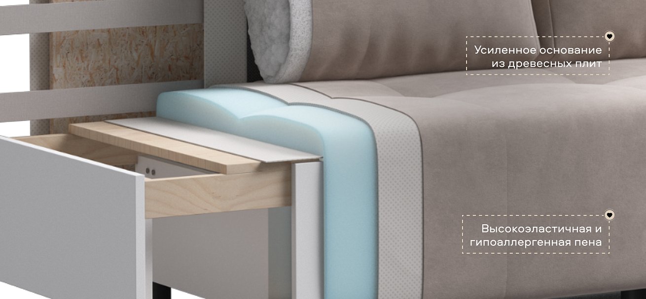 Диван Бостон Мини велюр Монолит латте