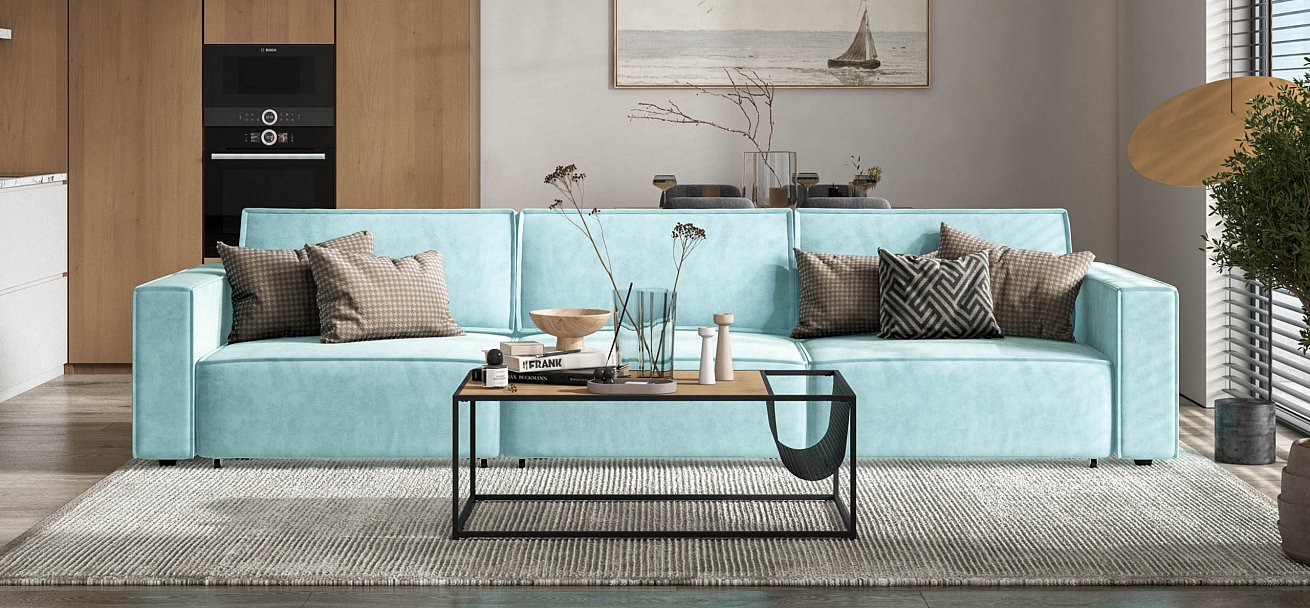 Диван Босс Софт Модуль Макс велюр Монолит аква