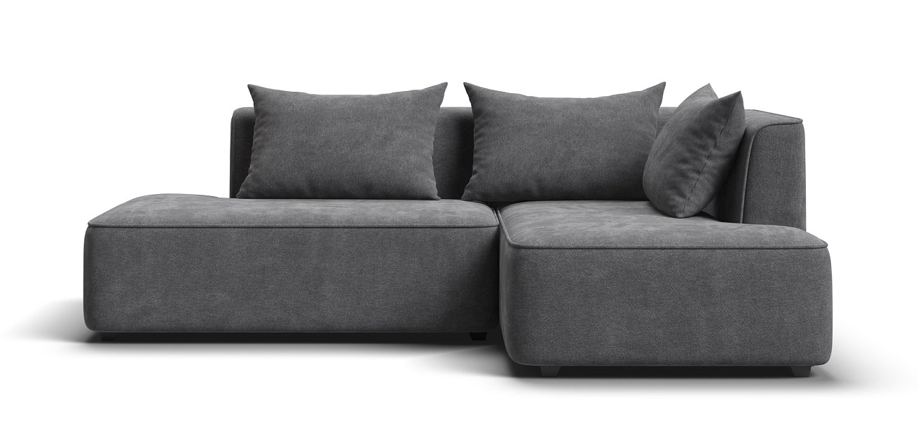 Угловой диван правый Кинг Твин Шенилл Клауд графит