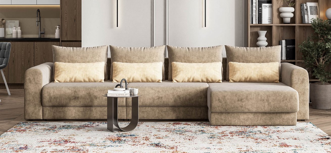 Модульный угловой диван Ричмонд Модуль Макс велюр Роял тауп