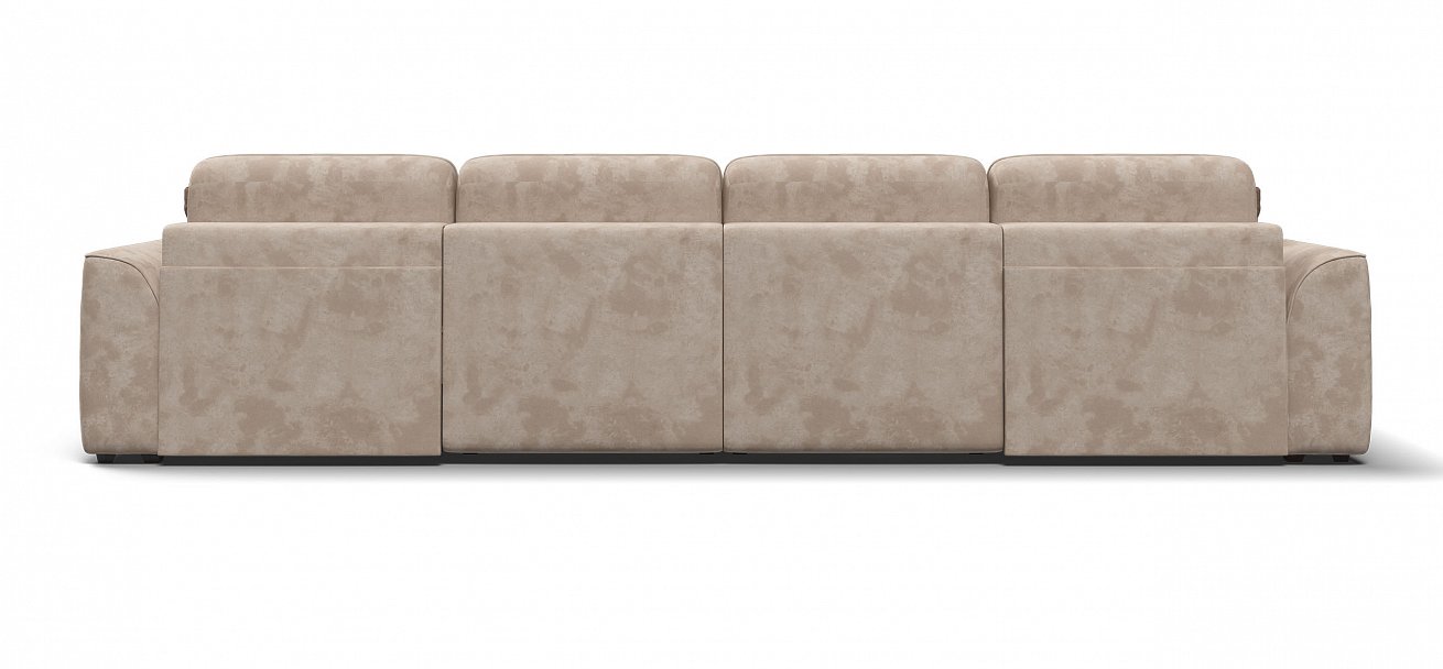 П-образный диван Кинг Модуль велюр Алькантара пепел