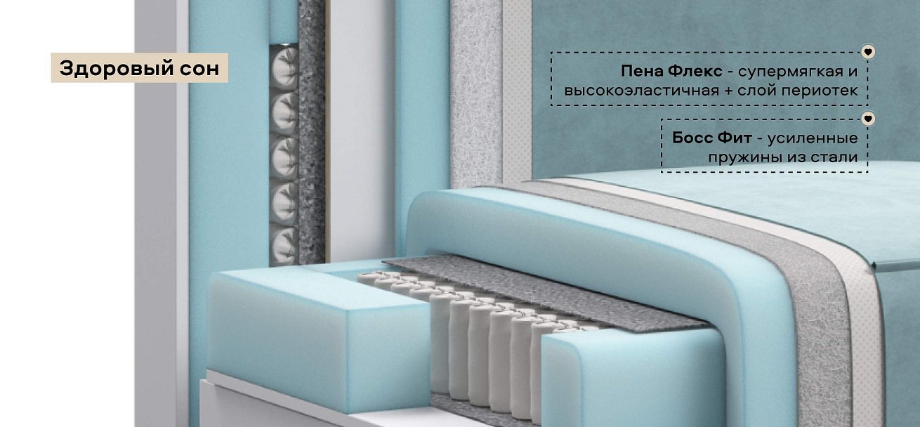 Угловой диван Босс Софт Модуль Макс велюр Монолит аква