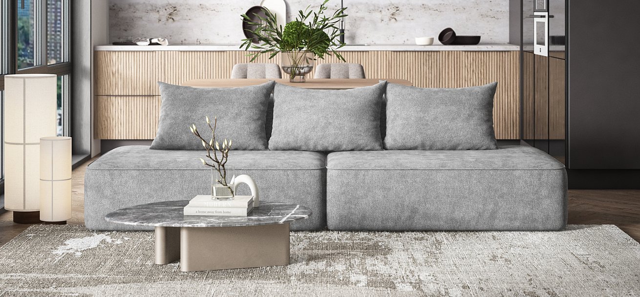 Диван Кинг Твин Шенилл Клауд графит