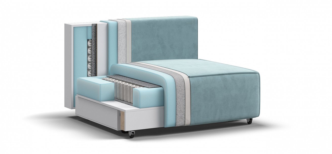 Босс Софт Модуль спальное место велюр Монолит аква