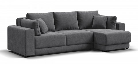 Угловой диван Босс Прайм ХЛ Шенилл Клауд графит