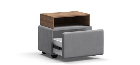 Тумба Босс велюр Монолит сталь, Орех селект 3