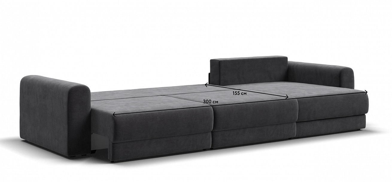 Модульный угловой диван Ричмонд Модуль Макс Вельвет Корд графит