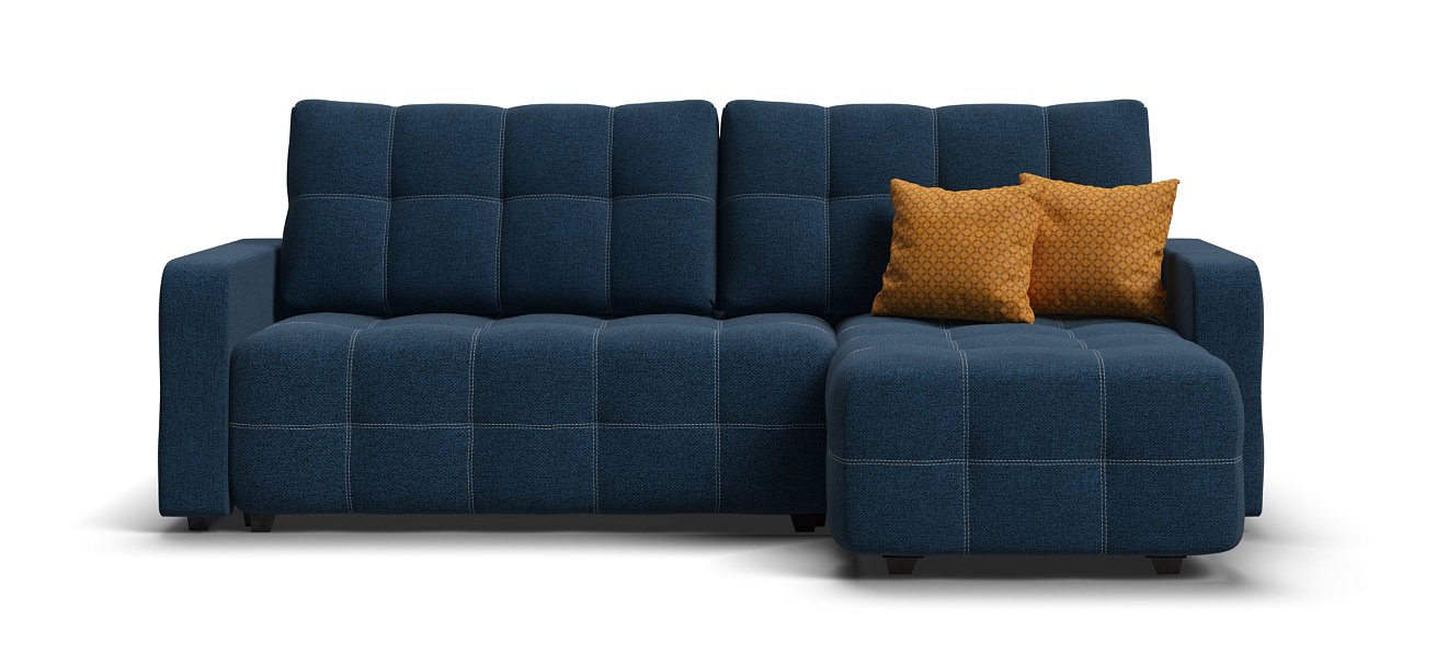 Угловой диван Денди Рогожка Мальмо синий