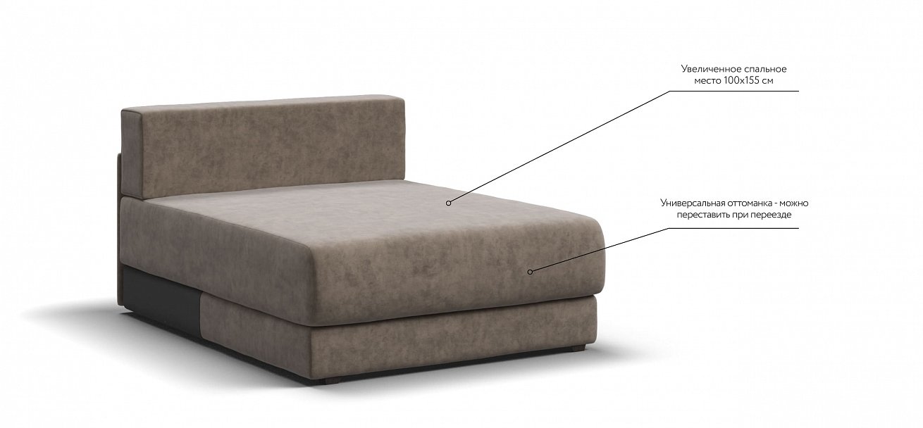 Ричмонд Модуль оттоманка велюр Роял тауп