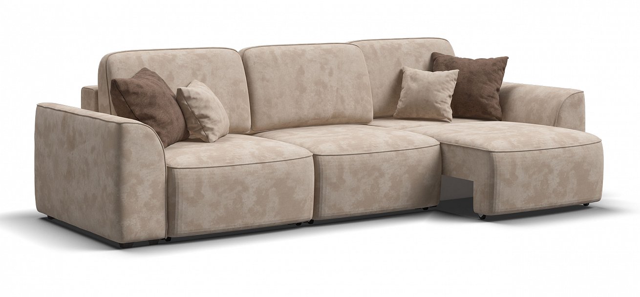 Диван Кинг Модуль Макс велюр Алькантара пепел