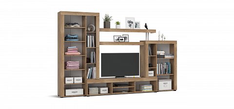 Стенка Монтана Крафт табачный, Серый графит 3