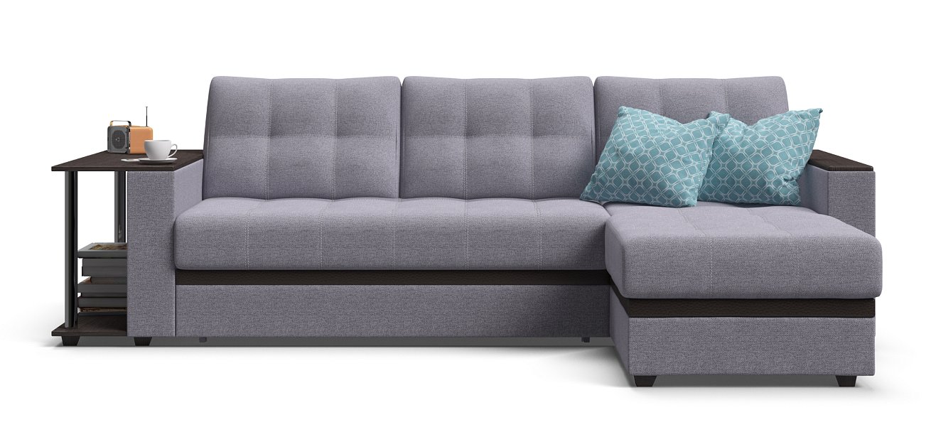 Угловой диван Атланта Люкс Рогожка Мальмо платина