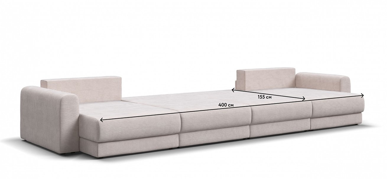 Модульный п-образный диван Ричмонд Модуль Вельвет Корд бежевый