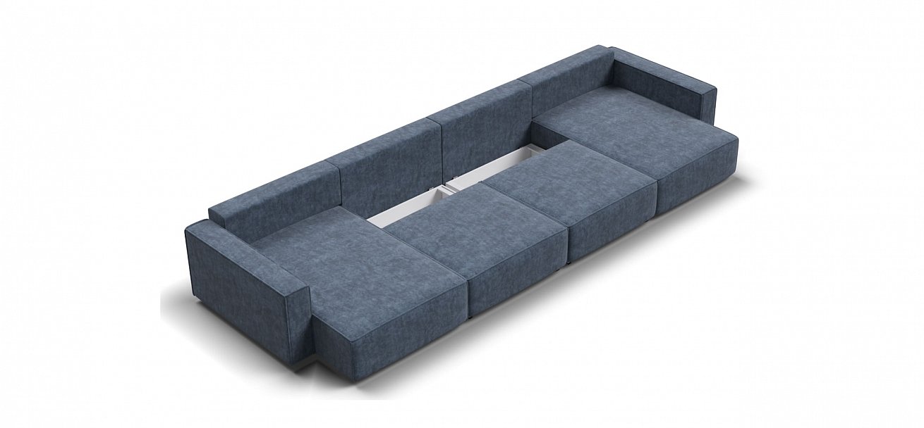 П-образный диван Босс Софт Модуль велюр Роял синий