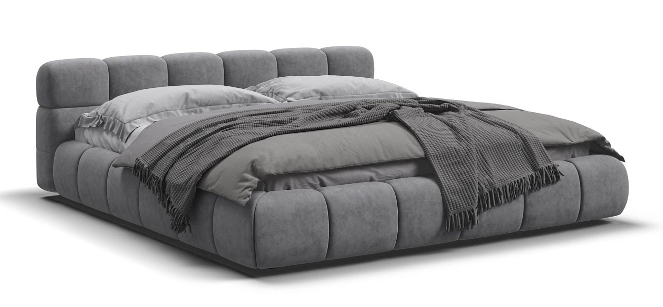 Босс Дрим Кровать+ПМ 180*200 велюр Роял агат