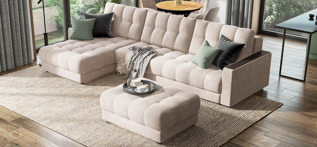 Босс пуф велюр Монолит латте