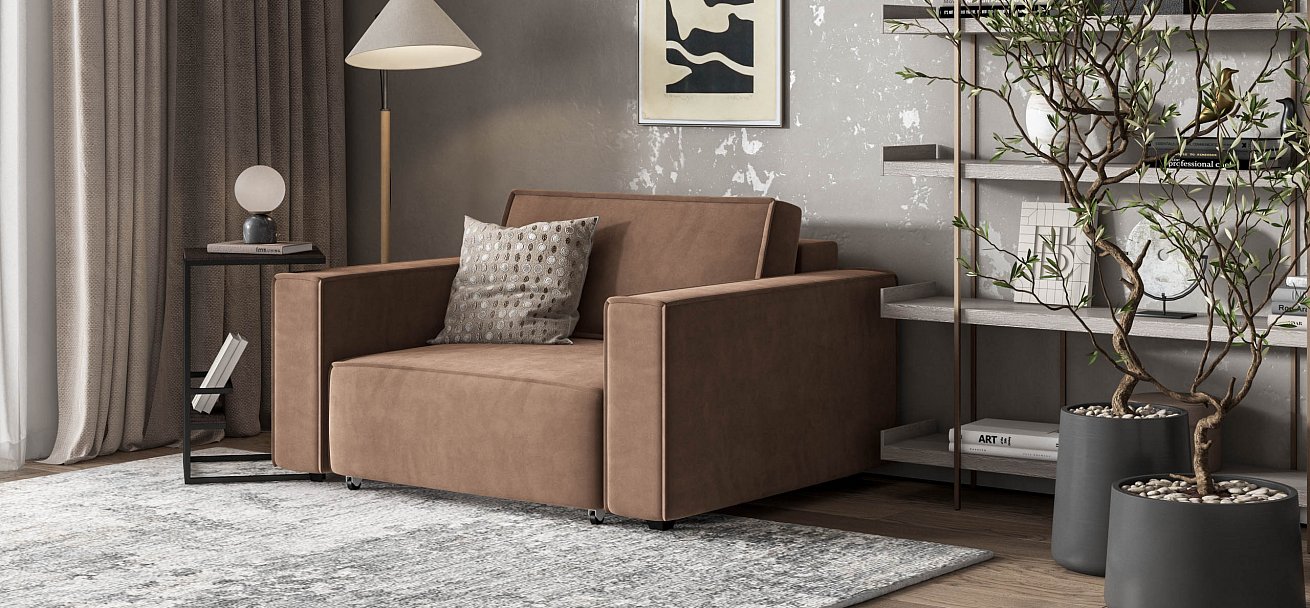 Кресло Босс Софт Модуль велюр Монолит мокко