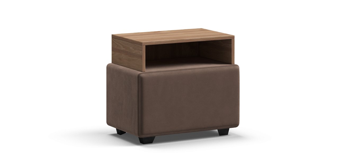 Тумба Босс велюр Монолит мокко, Орех селект