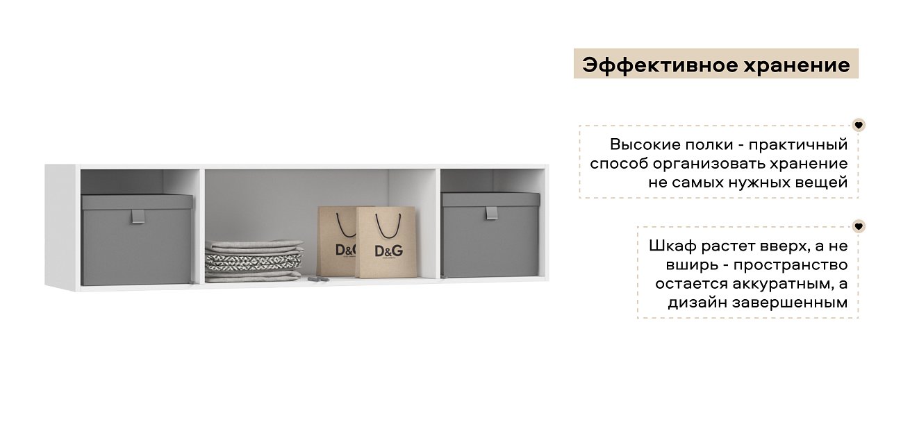 Антресоль 160 4Д Белый