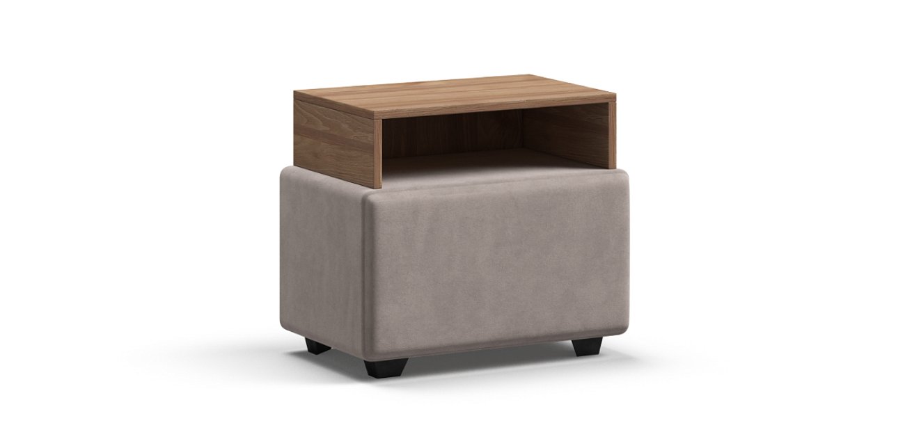 Тумба Босс велюр Монолит латте, Орех селект