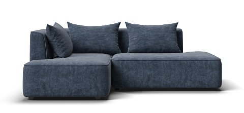 Угловой диван левый Кинг Твин велюр Роял синий 1