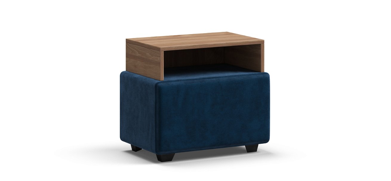 Тумба Босс велюр Монолит синий, Орех селект
