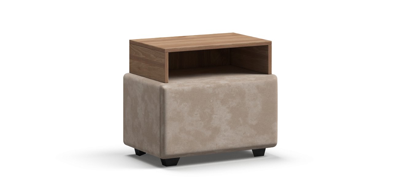 Тумба Босс велюр Алькантара пепел, Орех селект