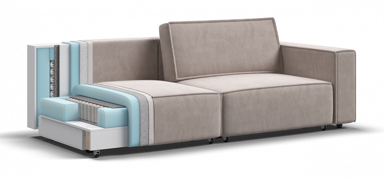 Диван Босс Софт Модуль велюр Монолит латте