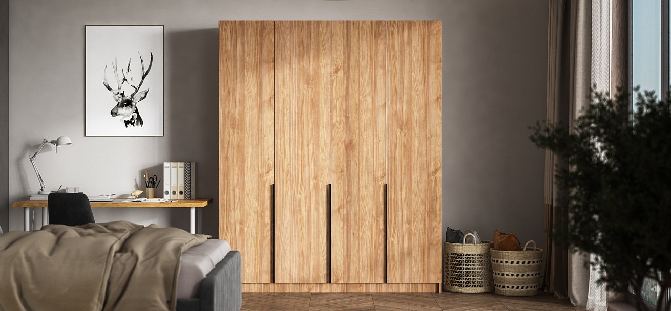 Рим 180 шкаф распашной 4Д+ящики 01 Орех Селект