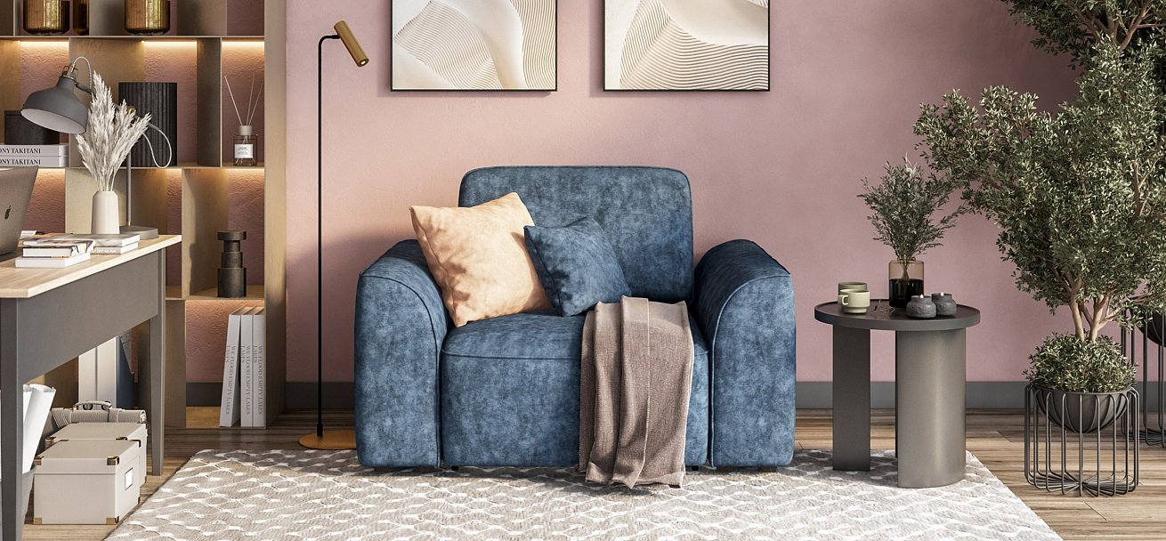 Кресло Кинг Модуль велюр Роял синий