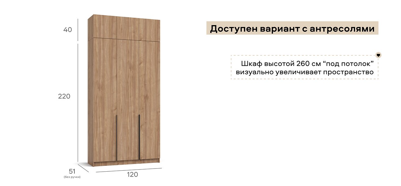 Босс Стандарт 120*220 шкаф распашной 3Д + ящики 01 Орех селект